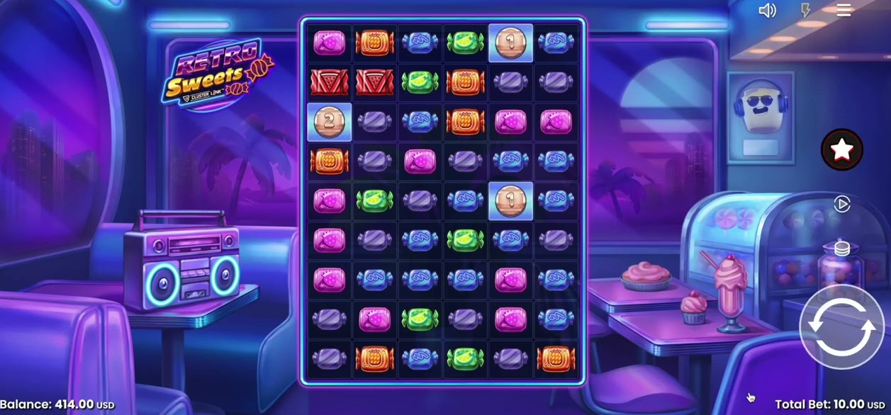 Retro Sweets — Hero-Banner auf RomiBet Casino
