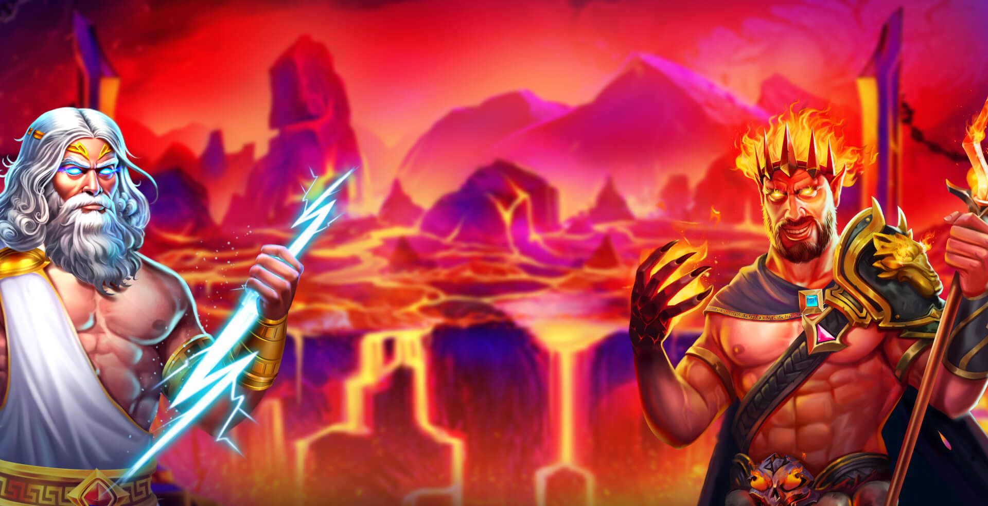 Zeus vs Hades — Hero-Banner auf RomiBet Casino